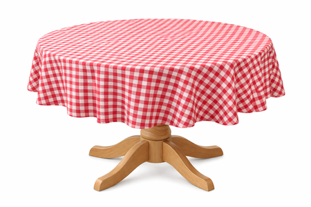 Obrus plamoodporny w kratkę czerwoną o wymiar: FI 120cm