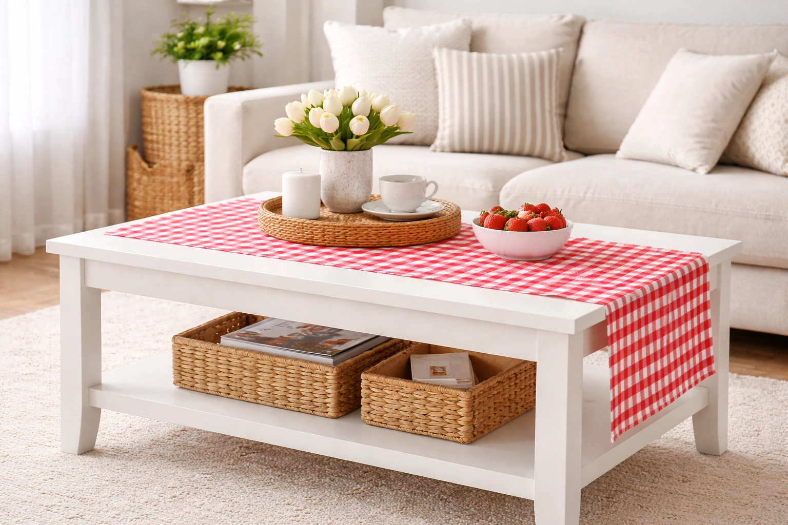 Tkanina obrusowa świąteczna dwustronna brokatowa w choinki – plamoodporna, elegancka tkanina na obrus bożonarodzeniowy pol_pl_Tkanina-plamoodporna-biala-w-delikatny-wzor-w-kreseczki-293_3