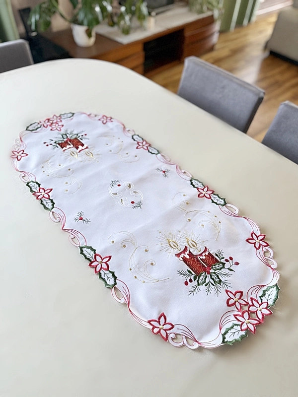 Bieżnik haftowany na Boże Narodzenie to elegancka dekoracja stołu wymiar 40x85cm pol_pl_Brokatowy-obrus-swiateczny-z-gwiazda-betlejemska-plamoodporny-polski-140x300-cm-299_4