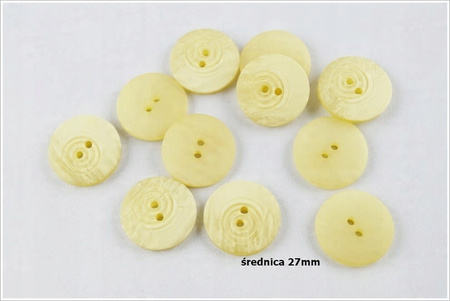 Paczka guziki zestaw 10 sztuk Żółte 27mm