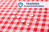 Obrus plamoodporny w kratkę czerwoną o wymiar: FI 120cm