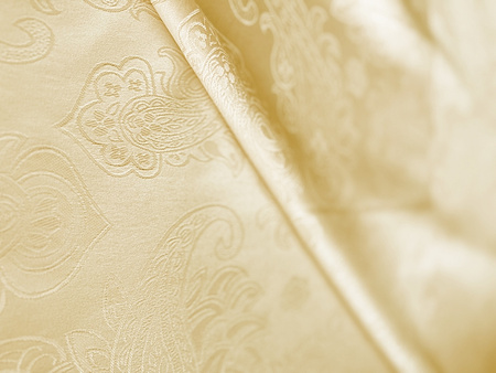Tkanina obrusowa plamoodporna, żakardowa beżowa