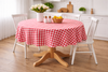Obrus plamoodporny w kratkę czerwoną o wymiar: FI 120cm
