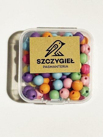 Koraliki 7 mm w pudełku 20 g to mix kolorów | Praktyczne pudełko 50×50 mm