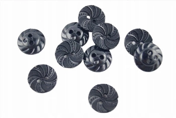 Guziki opakowanie zestaw 10 Sztuk Czarne 18mm