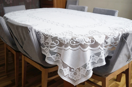 Obrus żakardowy kremowy 105x155cm