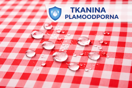 Bieżnik plamoodporny w kratkę czerwoną o wymiar: 60x140cm