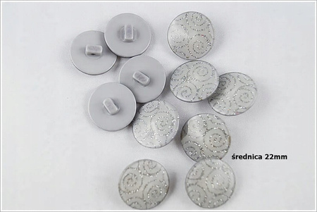 Guziki szare paczka 10 sztuk